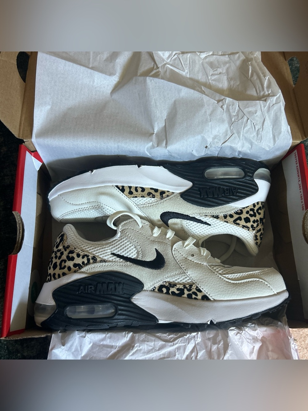 Nike White & Black Leopard-Accent Air Max Sneakers
